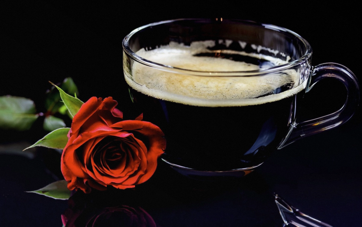 Espresso drinks being pulled at the bar