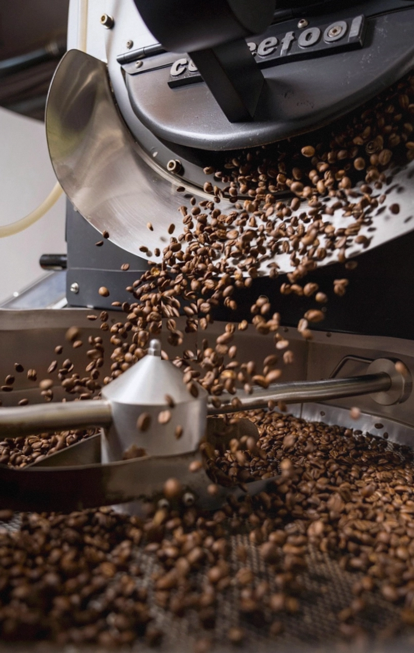 Subscription coffee box opened on a kitchen counter