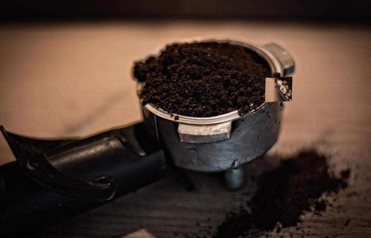 Coffee bags being filled with fresh roasted beans